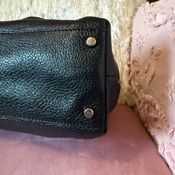 KATE SPADE Black Leather Shoulder Bag w Silver Turlock and Hardware - Picture 10 of 16